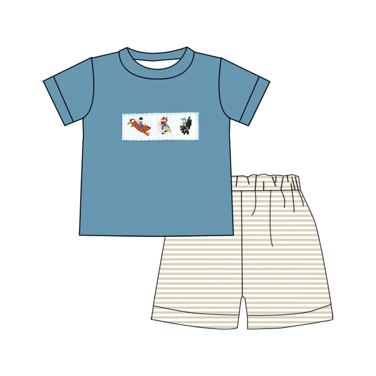 12.4 MOQ:5pcs BSSO1738 pre-order baby boy clothes cowboy toddler boy summer outfit