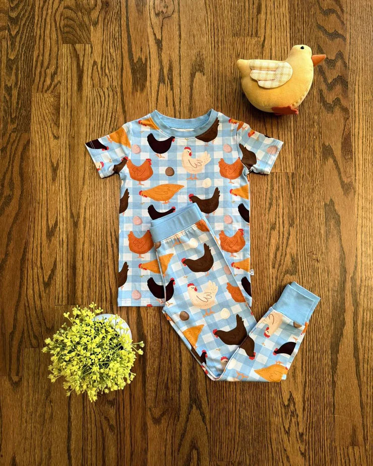 11.13 MOQ:5pcs BSPO0638 pre-order toddler boy clothes Rooster boy spring pajamas outfit