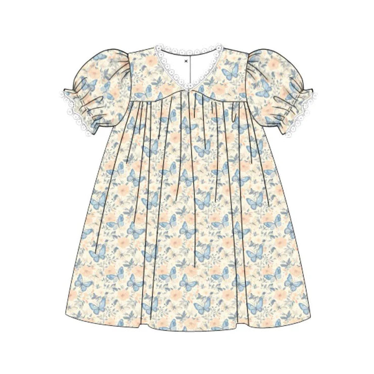 11.13 MOQ:5pcs GSD3074 pre-order toddler clothes butterfly girl summer dress