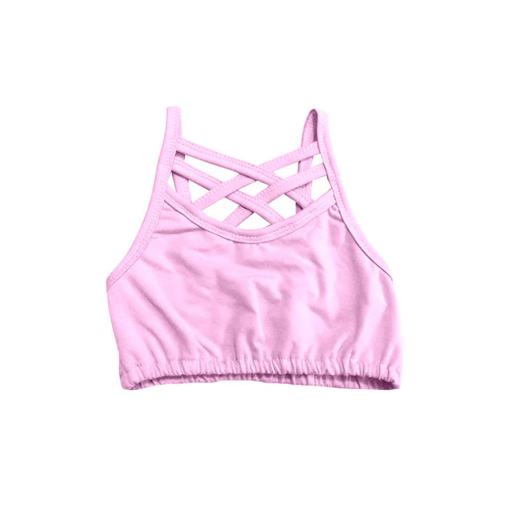 11.15 MOQ:5pcs GT1440 pre-order baby girl clothes pink girl summer yoga top