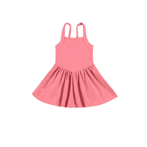 5.10 GSD2558 Baby Girls Peach Strap Activity Wear Yoga Knee Length Dresses Preorder