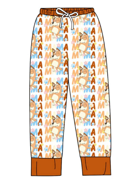 5.12 Adult Mama cartoon dog casual pants