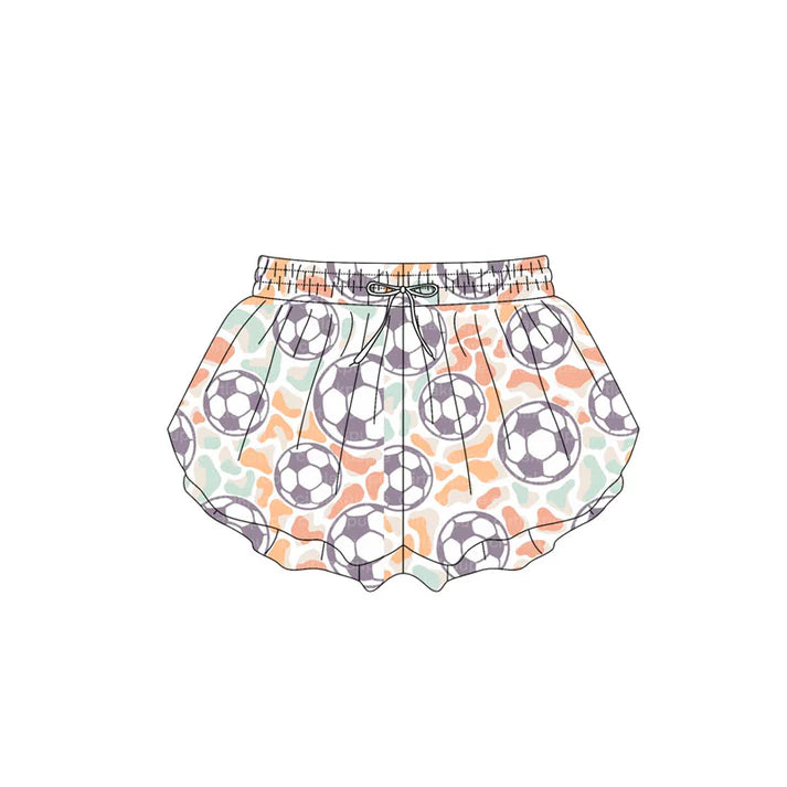 4.18 SS0582 Baby Girls Football Colorful Leopard Summer Shorts Bottoms Preorder