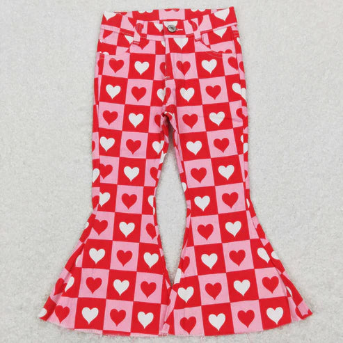 L-3.7 P0324 Strawberry flower pink denim trousers