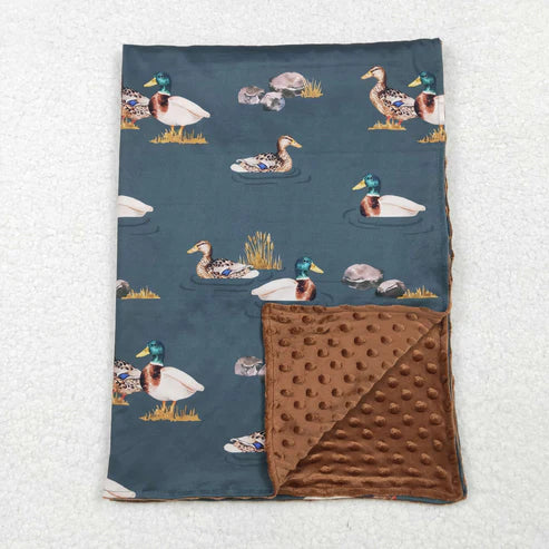 3.10 BL0186 Baby Toddler Children Mallard Ducks Brown Blanket