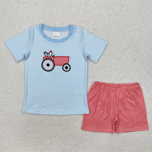 L-3.1 BSSO1172 Baby Boys Farm Chicken Shirt Shorts Clothes Set