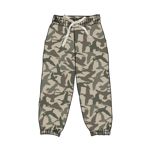 8.28 P0830 Adult Women Olive Ducks Camo Yoga Jogger Bottom Preorder