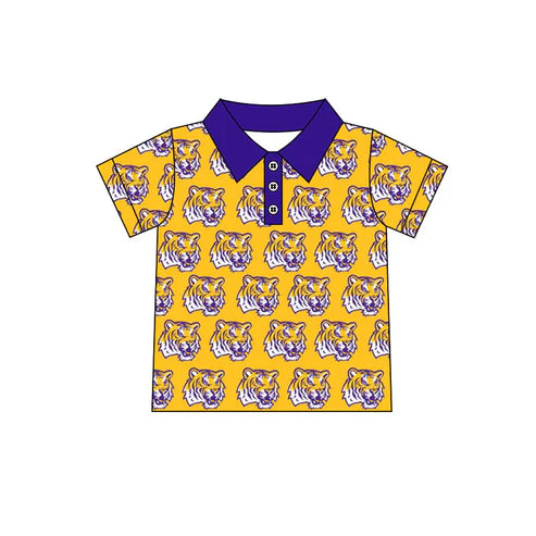 8.1 Custom Moq 5 Baby Boys Yellow LSU Tigers Team Short Sleeve Tee Pullovers Shirts Tops