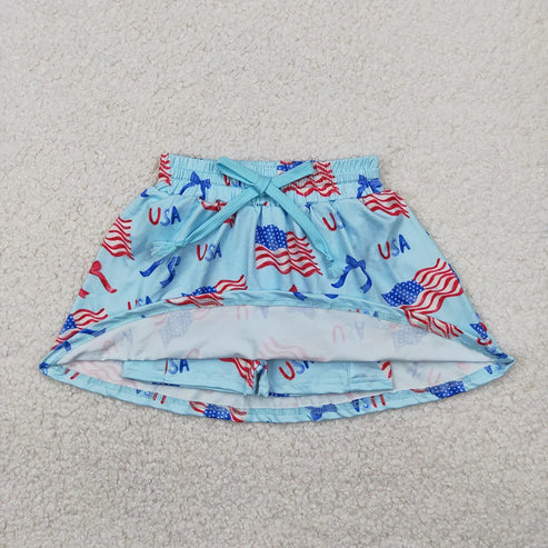 5.9 Sibling 3 Colors Baby Girls 4th Of July Summer Skorts Skirts