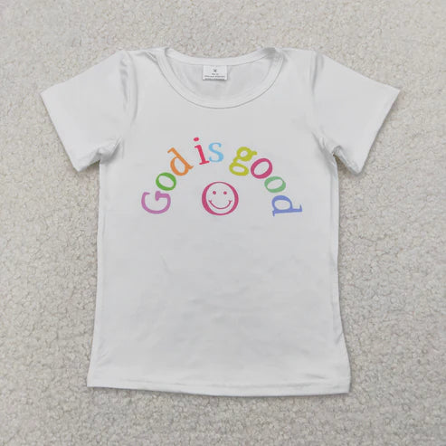 5.10  GT0958 Baby Girls Short Sleeves GOD IS GOOD Shirts Top