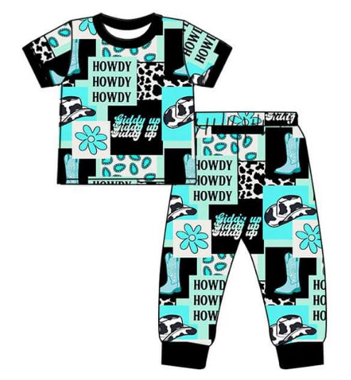 5.13 Boys western hat boots short sleeve pant suit