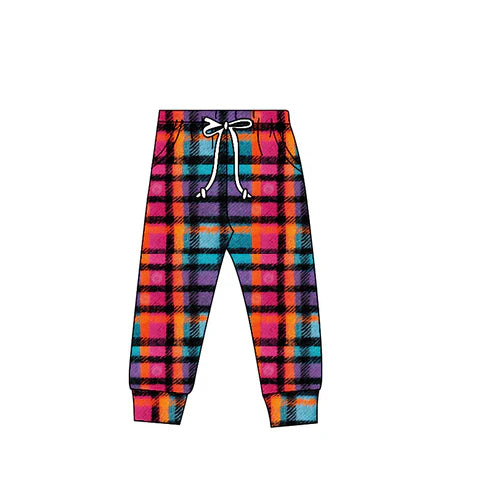 8.8 Custom Moq 5 Baby Kids Halloween Checkered Jogger Pants