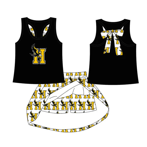 7.7 Custom Moq 3 Baby Girls Hobbs Eagles team Top Skirt Skort Sets