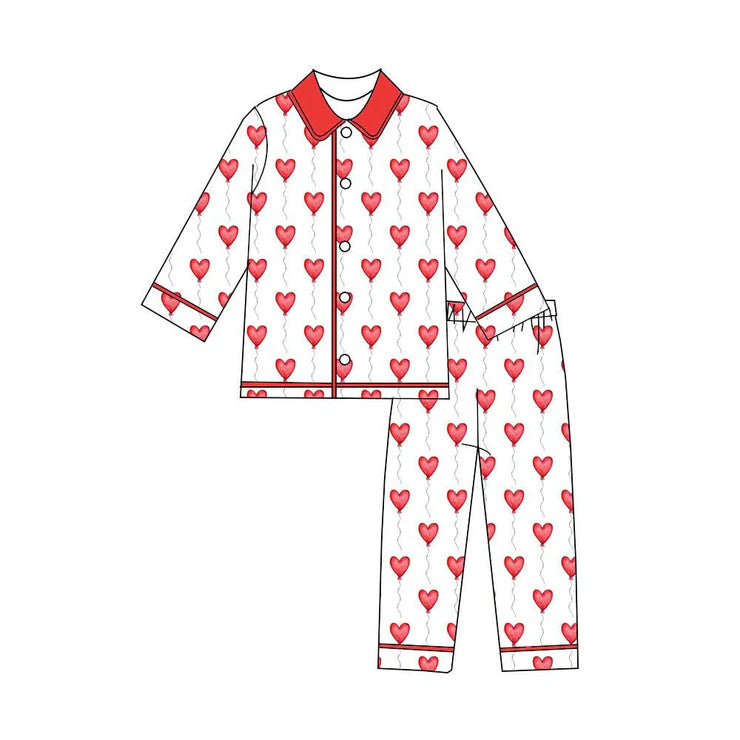 11.13 MOQ:5pcs BLP1386 pre-order toddler boy clothes heart boy Valentine pajamas outfit