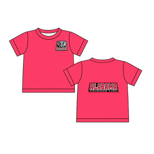 6.25 Custom Moq 3 Baby Boys Pink Short Sleeves Elephant Alabama Team Tee Shirts Top