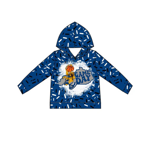 10.29 Custom Moq 8 Baby Kids Navy Sprinkles Drip Game Day Team Hoodies Tops