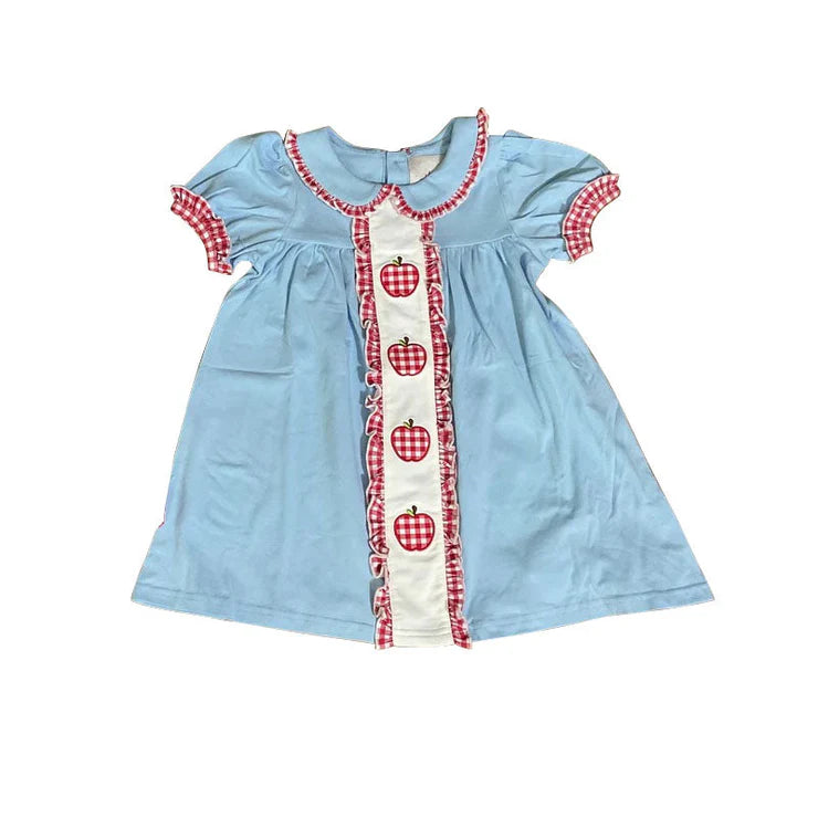 11.27 MOQ:5pcs GSD3241 pre-order toddler girl clothes apple girl girl summer dress
