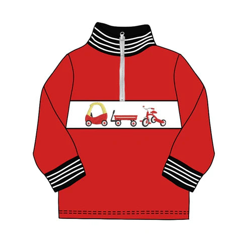 5.29 BT0933 Baby Boys Christmas Toy Cars Zip Long Sleeve Pullovers Tops Preorder