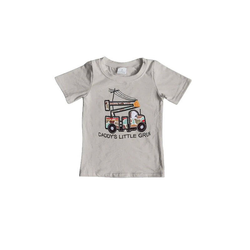 L-3.5 BT1177 Baby Boys Daddy's Little Grun Truck Tee Shirts Tops Preorder
