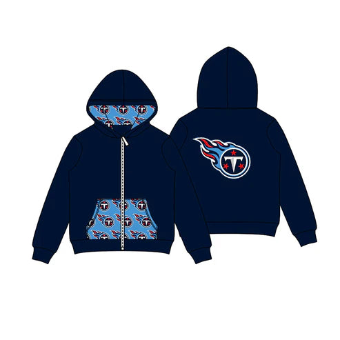 8.11 Custom Moq 5 Baby Boys Navy T Stars Team Pocket Zipper Hoodies Tops