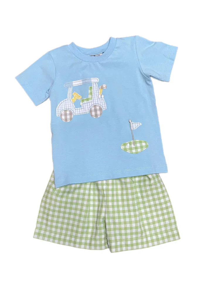 11.26 MOQ:5pcs BSSO1720 pre-order baby boy clothes golf toddler boy summer outfit
