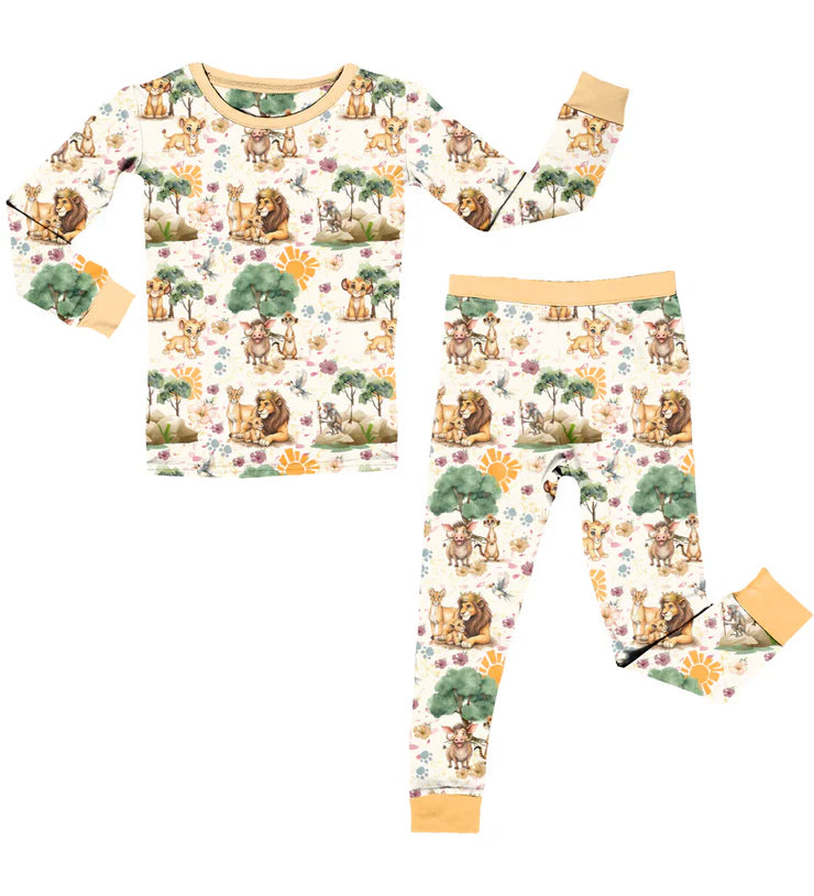 11.25 MOQ:5pcs BLP1401 pre-order toddler boy clothes lion boy winter pajamas outfit