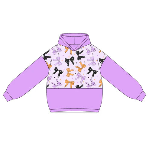 5.22 GT1039 Baby Girls Lavender Long Sleeves Colorful Bows Stars Hoodies Top Preorder