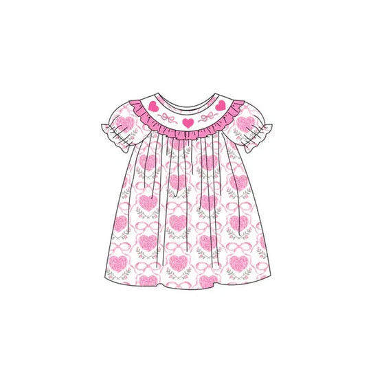 12.10 MOQ:5pcs GSD3391 pre-order toddler girl clothes heart print girl valentine's day dress