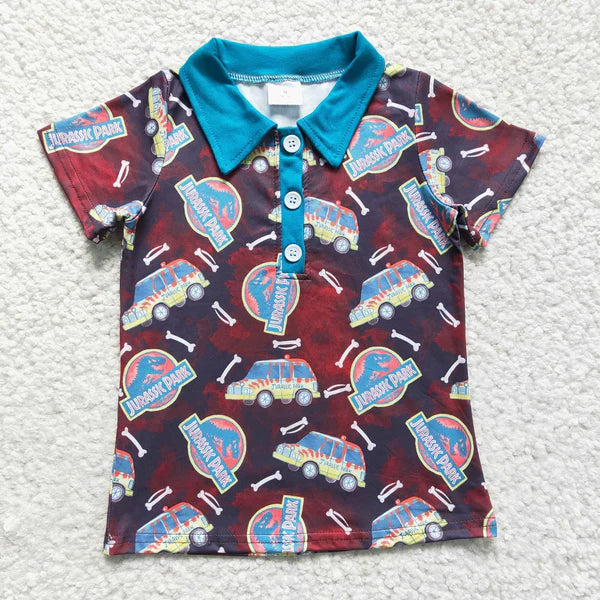 BT0136 Boys Blue Car Bone Shirts