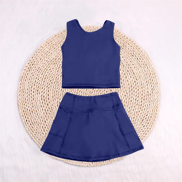 L-3.5 GSD1987 Baby Girls Navy Vest Top Sports Skorts Clothes Sets Preorder