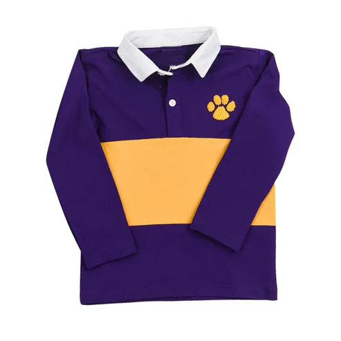 10.22 BT1396 Baby Boys Purple Long Sleeve Pawl Button Polo Shirts Top