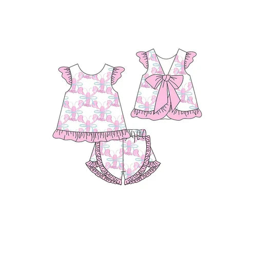 3.31 GSSO2461 Baby Girls Pink Crayfishes Tunic Ruffle Short Set Preorder