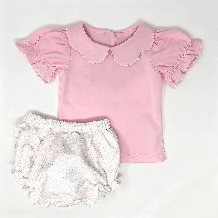 11.15 MOQ:5pcs GBO0487 pre-order toddler girl clothes pink girl summer bummies set