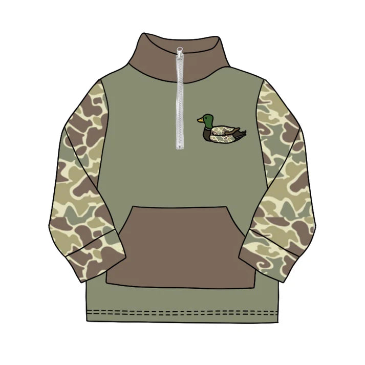 6.11 BT0926 Baby Boys Green Camo Zip Duck Hunting Pullovers Tops Preorder