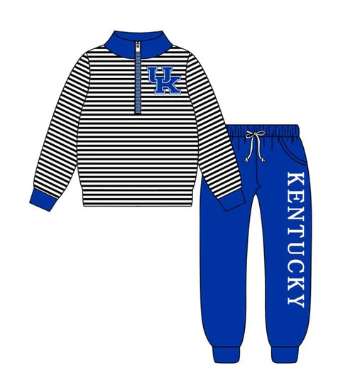 9.4 Custom Moq 5 Baby Boys UK Team Zipper Pullovers Top Clothes Set
