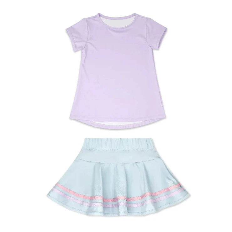 11.15 MOQ:5pcs GSD3101 pre-order toddler girl clothes pink girl yoga summer skirt set