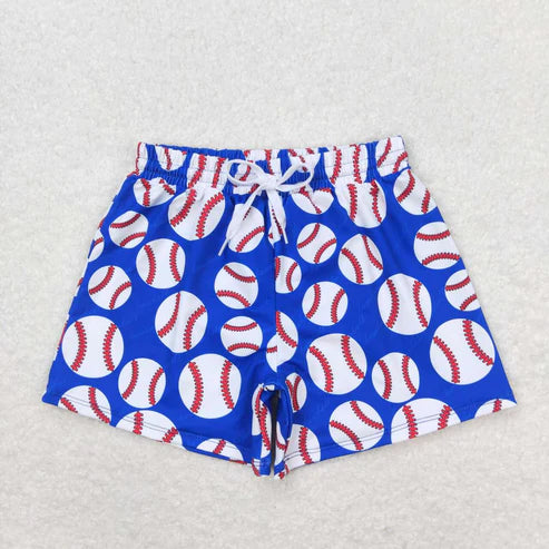 S0275 Boys baseball blue swim trunks