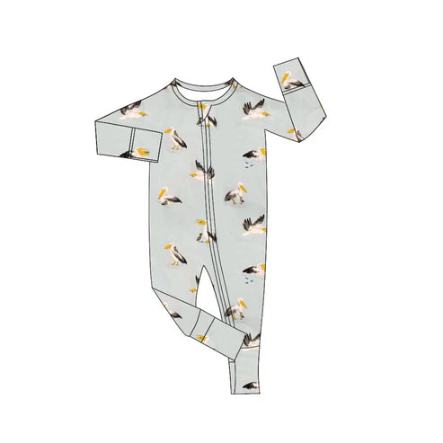 5.26 LR1942 Baby Infant Boys Hunting Ducks Zip Rompers preorder