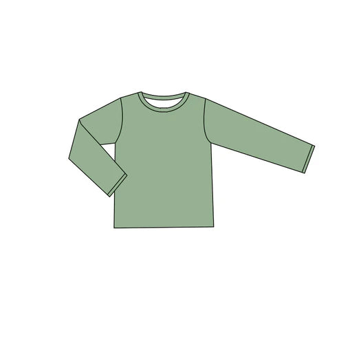 5.30 GT0804 Baby Kids Toddler Green Long Sleeve Tee Shirts Tops Preorder