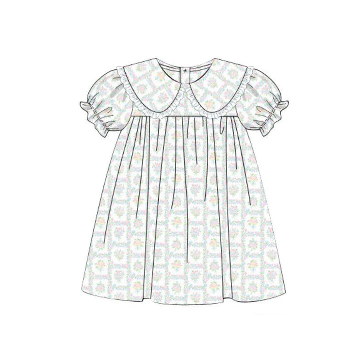11.13 MOQ:5pcs GSD3075 pre-order toddler clothes floral girl summer dress