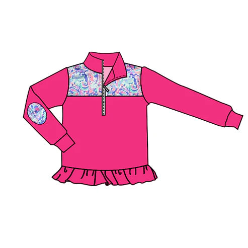 5.26 GT0768 Baby Girls Pink Seaweed Zip Long Sleeve Pullovers Tops Preorder