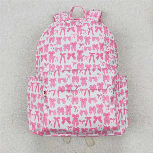 8.13 Two Colors Sibling Baby Girls Pink Blue Bows Backpacks Bags