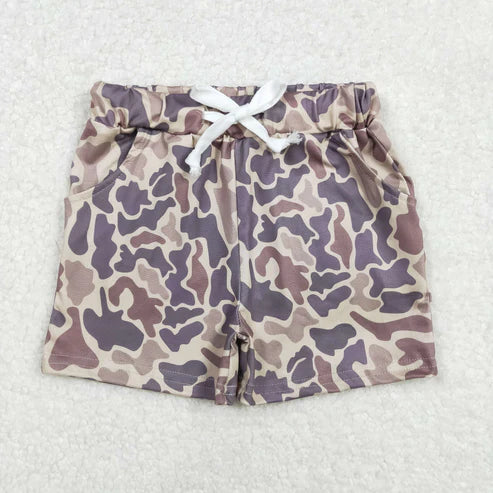 SS0372 Baby Boys Brown Camo Summer Shorts Bottoms