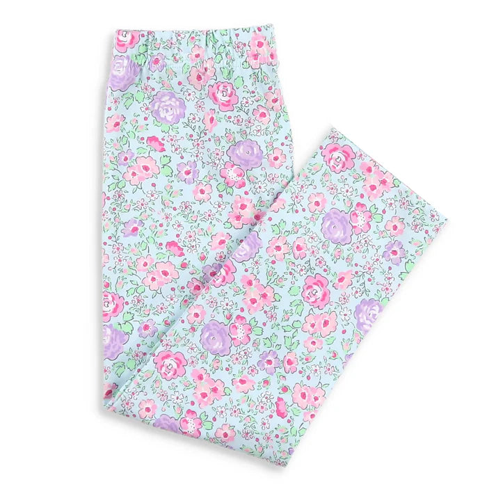 9.26 P0872 Baby Girls Pink Lavender Flowers Leggings Pants Preorder