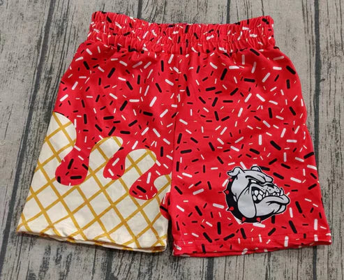 8.8 Custom Moq 5 Baby Boys Red Drip Bulldogs Team Shorts Bottom