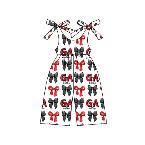 7.4 Custom Moq 3 Baby Girls UGA team Straps Jumpsuits Rompers
