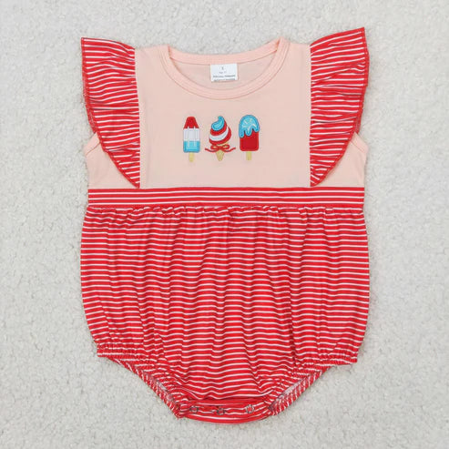 4.9 SR2635 Baby Infant Girls 4th Of July Popstick Romper