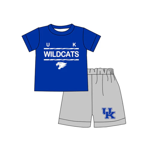 4.26 Preorder(moq 3) Baby Boys Wildcats UK Shirts Shorts Summer outfits sets