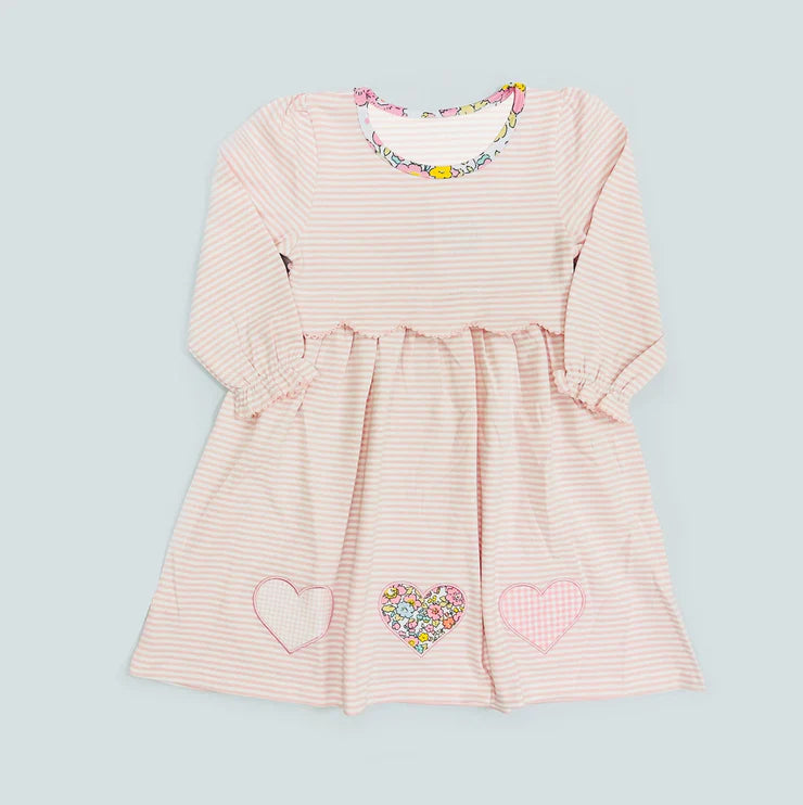 11.20 MOQ:5pcs GLD1515 pre-order toddler girl clothes heart print girl Valentine dress