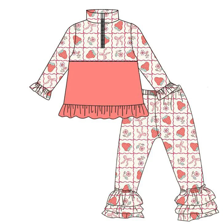 11.6 MOQ:5pcs GLP3125 pre-order toddler girl clothes strawberry girl winter set